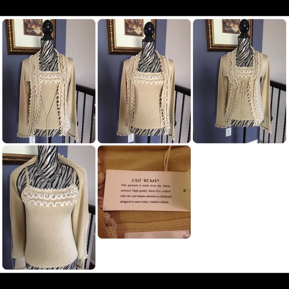 NWT Last Women 2PCS Set Cardigan + Tank Top Sz S/M - Picture 6 of 7